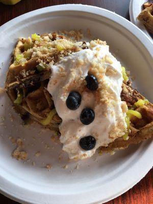Blueberry lavender pancakes at Wanderlust Vegan Eatery in Albuquerque