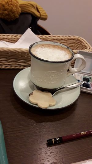Soy latte at Ippuku Cafe in Kyoto