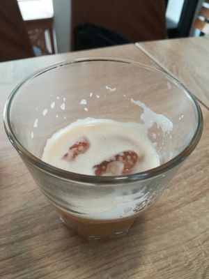 Ice latte with plant mylk at Budapest Baristas in Budapest