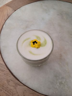 Oat matcha latte at Cotidiano in Lisbon