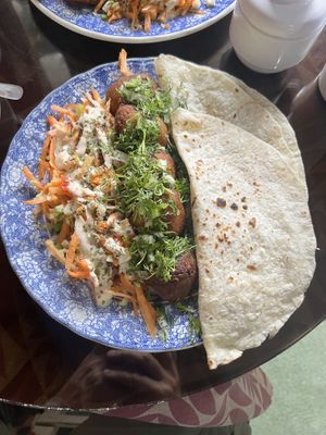 Falafel plate  at Persian House in Mindo