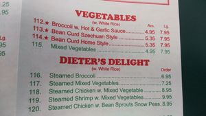 Menu at Lucky Garden in Palm Bay