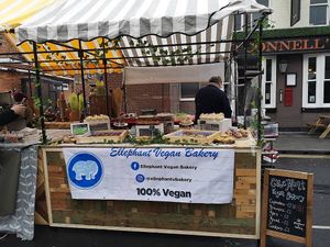 Market stall - social media  at Ellephant Vegan Bakery in Middlesbrough