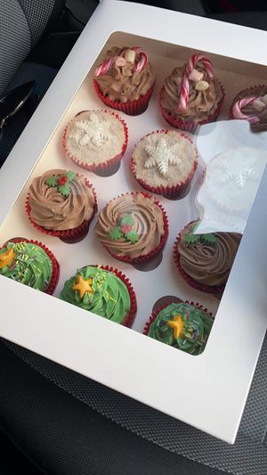 Christmas cupcakes  at Ellephant Vegan Bakery in Middlesbrough