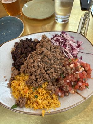 burrito bowl with impossible meat #Veganuary at Elephant and The Dove in Skaneateles