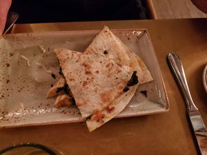 Beans & greens quesadilla was amazing  at Elephant and The Dove in Skaneateles