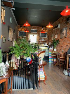 Interior of cafe  at Bio Cafe in Aberdeen