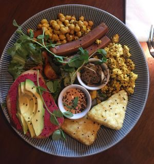 breakfast at Bio Cafe in Aberdeen