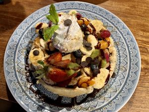 Special waffle  at Bio Cafe in Aberdeen