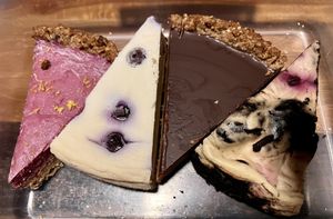 Cakes selection  at Bio Cafe in Aberdeen