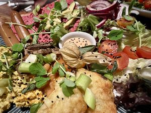 Tofu scramble full breakfast   at Bio Cafe in Aberdeen