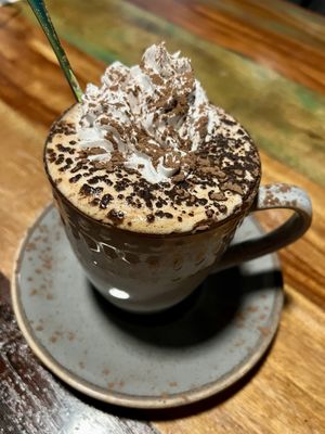 Ferraro Rocher frappe  at Bio Cafe in Aberdeen