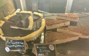 Millionaire & Kinder Bueno tart  at Bio Cafe in Aberdeen