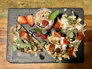 Breakfast board with a bit of everything   at Bio Cafe in Aberdeen