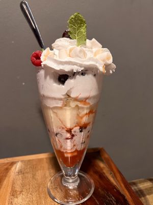Summer fruits sundae   at Bio Cafe in Aberdeen