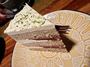 Lime & lavender cake   at Bio Cafe in Aberdeen
