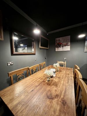 Big table set up  at Bio Cafe in Aberdeen