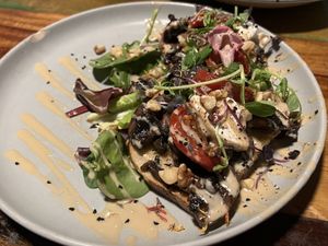 Mushrooms sandwiches   at Bio Cafe in Aberdeen