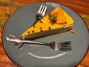 Passion fruit cheesecake   at Bio Cafe in Aberdeen