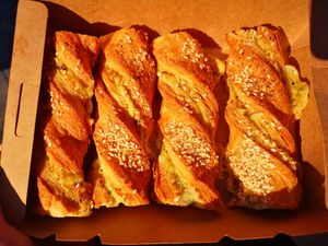 Teatime treat of Cashew Cheeze Twists at Darringtons in Burswood