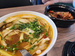 Veg pork belly braised and sour soup! at Tam Chay - Do Duc Duc in Hanoi