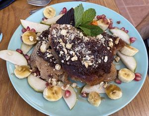 Vegan pancakes with nutella at Tierra in Tenerife