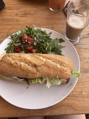 Sandwich with Chai Latte  at Tierra in Tenerife