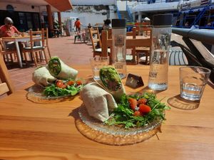 Vegan breakfast wrap and jackfruit wrap at Tierra in Tenerife