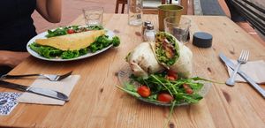 Vegan Omelette and wrap at Tierra in Tenerife