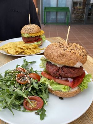 Mexican burger & classic burger   at Tierra in Tenerife
