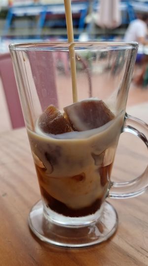 Delicious iced coffee with agave coffee ice cubes! at Tierra in Tenerife