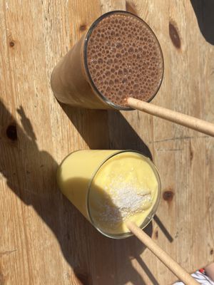 Cocoa smoothie & mango smoothie   at Tierra in Tenerife