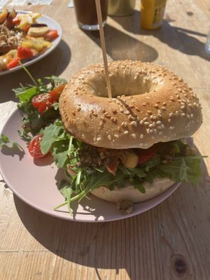 Hummus bagel  at Tierra in Tenerife