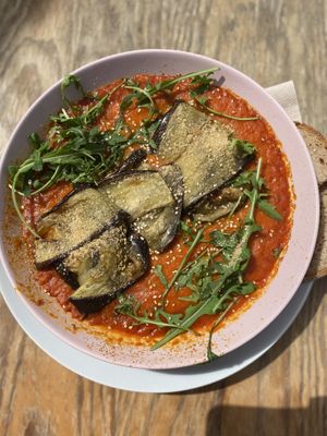 Plato del semana, aubergine rolls in tomato sauce   at Tierra in Tenerife