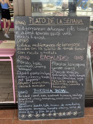 Menu  at Tierra in Tenerife