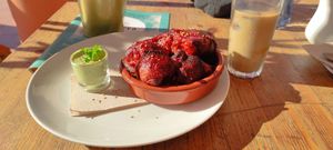 Glazed cauliflower buffalo wings with coriander dip at Tierra in Tenerife