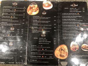 Vegan symbol next to dishes  at All Thai in Sandy Bay