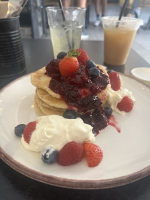 Vegan pancakes!  at Olivia's Coffee & Bakery in Loughborough