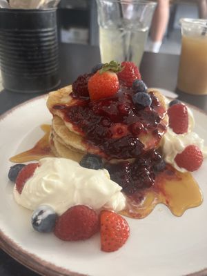 Vegan pancakes   at Olivia's Coffee & Bakery in Loughborough