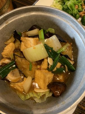 This was soooo yum! Tofu and Chinese mushrooms in a clay pot! Seriously delicious!  at Four Regions in Richmond Upon Thames