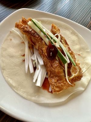 ‘Duck’ pancakes  at Four Regions in Richmond Upon Thames