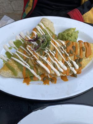 Quesadilla w/Drunken Mushrooms  at Cielo Rojo in Takoma Park