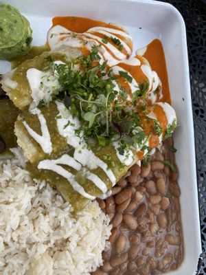 Enchilada platter  at Cielo Rojo in Takoma Park