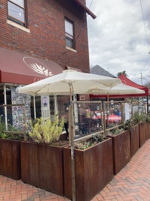 Outdoor seating   at Cielo Rojo in Takoma Park