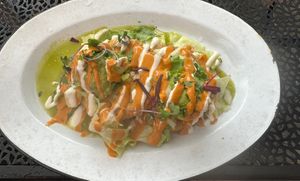 vegan gorditas with cashew cream  at Cielo Rojo in Takoma Park