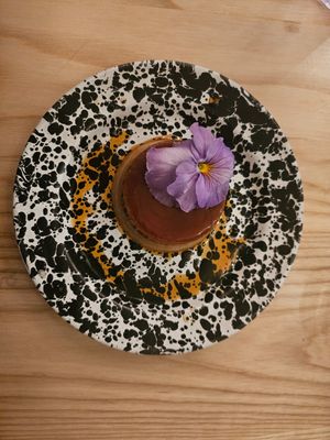 Vegan flan at Cielo Rojo in Takoma Park