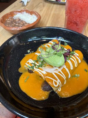 Vegan enchiladas   at Cielo Rojo in Takoma Park