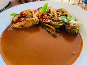 brussels sprouts mole at Cielo Rojo in Takoma Park