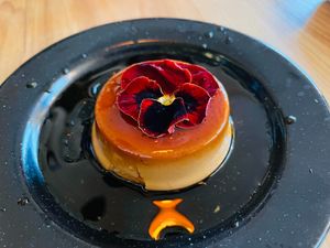 vegan flan at Cielo Rojo in Takoma Park