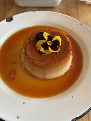 Vegan flan on the dessert menu!  at Cielo Rojo in Takoma Park